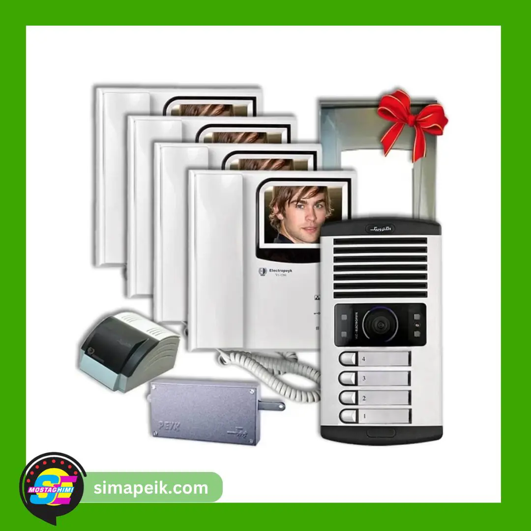 1286-4-floor پکیج آیفون تصویری چهار واحدی الکتروپیک 3.5 اینچ بدون حافظه 1286