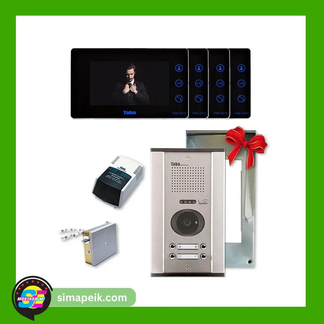 pack-tvd-2070-les-4floor پکیج آیفون تصویری چهار واحدی تابا TVD-2070M-بدون تلفن کننده