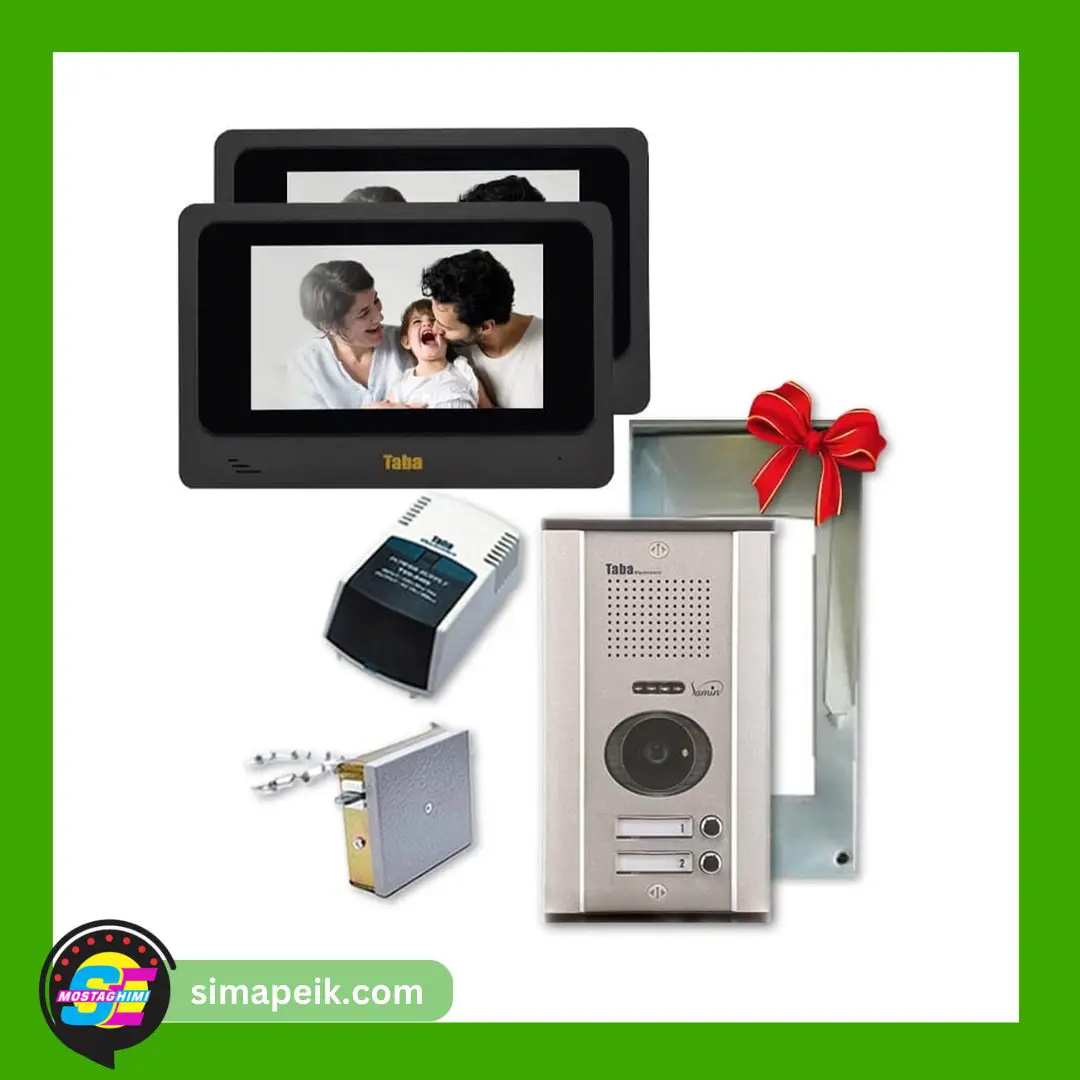 tvd-4070-2 پکیج آیفون تصویری دو واحدی تابا 7 اینچ حافظه دار TVD-4070