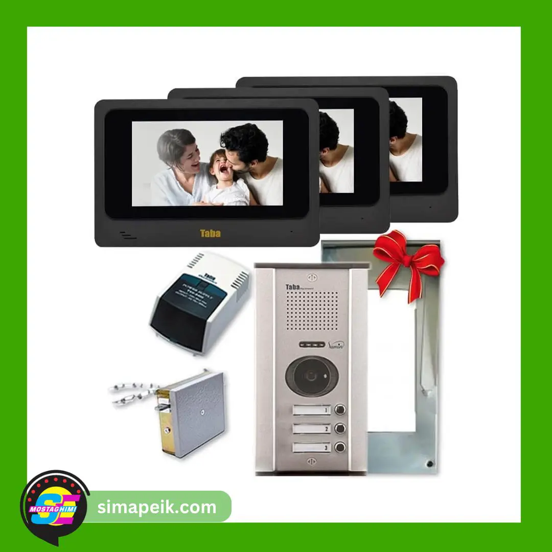 tvd-4070-3 پکیج آیفون تصویری سه واحدی تابا 7 اینچ حافظه دار TVD-4070