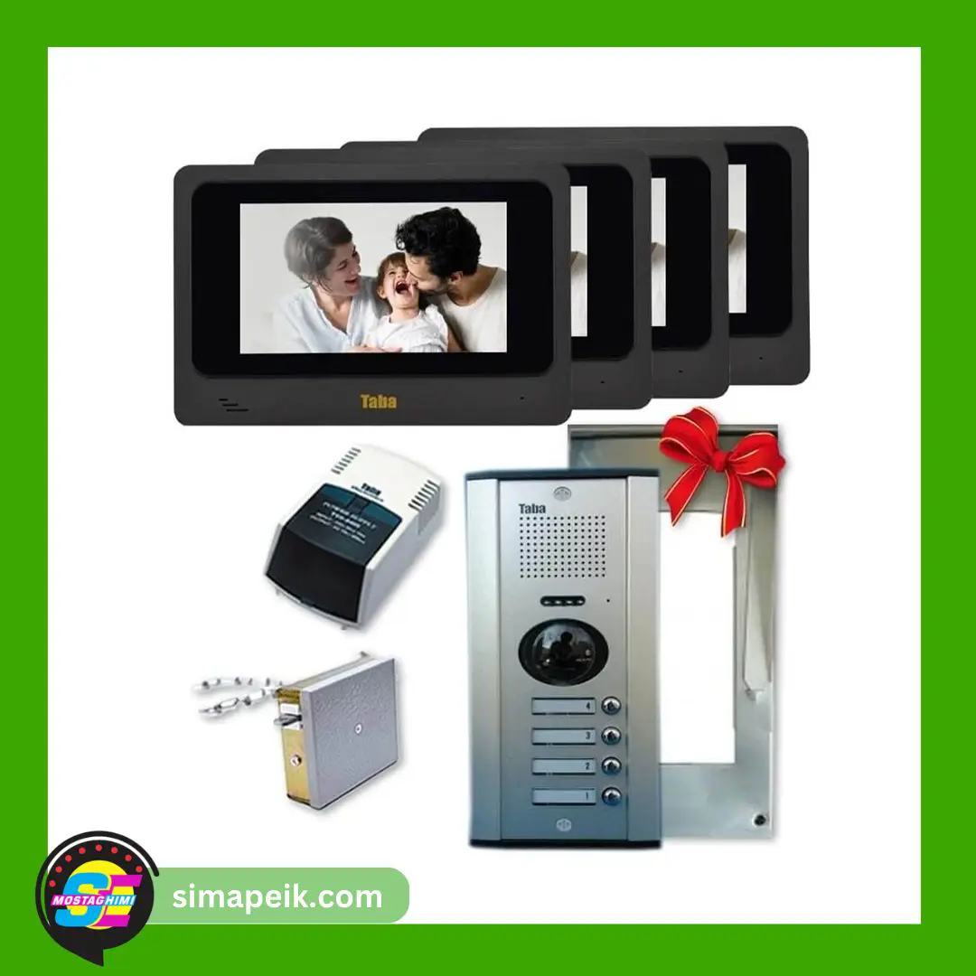 tvd-4070-4 پکیج آیفون تصویری چهار واحدی تابا 7 اینچ حافظه دار TVD-4070