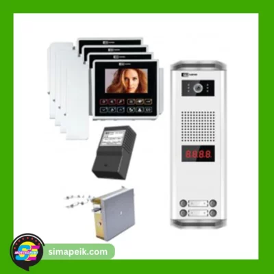 پکیج چهار طبقه آیفون تصویری تکنما VDP-C43