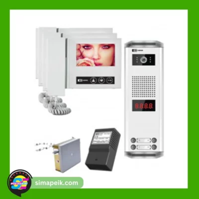 پکیج سه طبقه آیفون تصویری تکنما VDP-D43