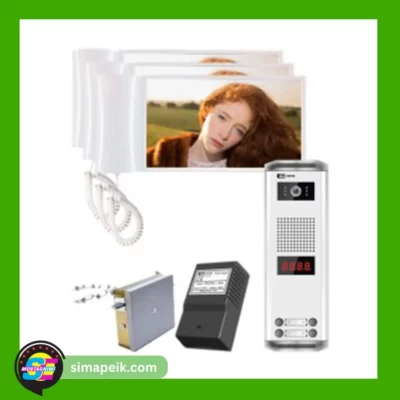 پکیج سه طبقه آیفون تصویری تکنما VDP-F10